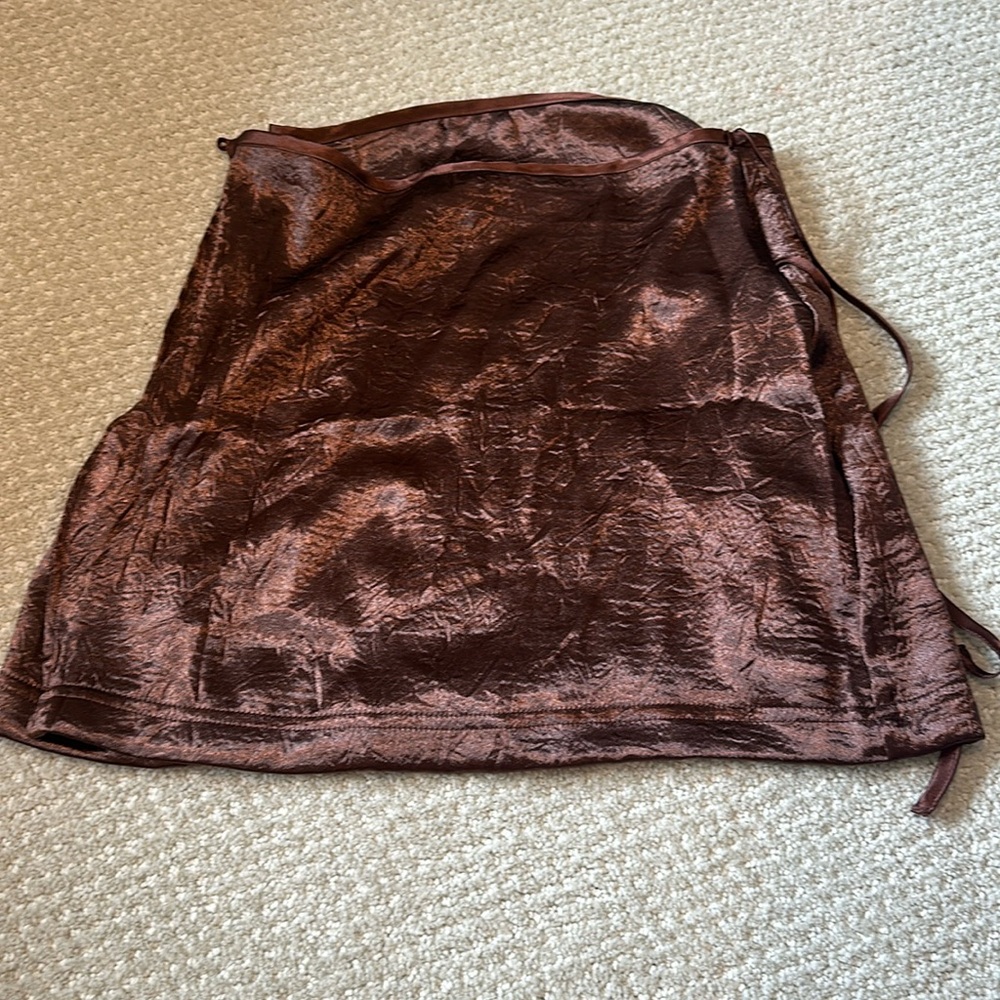 Brown Urban Outfitters tie front mini skirt